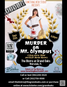 murder mystery dinner at the Bistro at Grand Oaks Resort