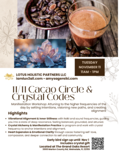 Sound bath at the Grand Oaks Resort