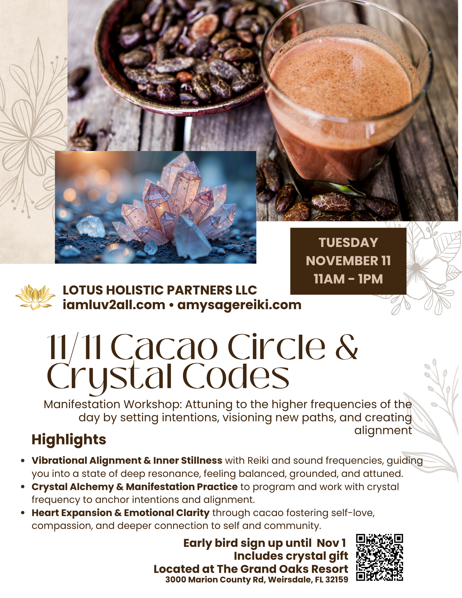 Sound bath at the Grand Oaks Resort