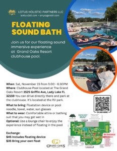 Floating Sound Bath at the Grand Oaks Resort