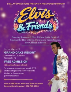 Free concert series at the Grand Oaks Resort in Weirsdale, FL