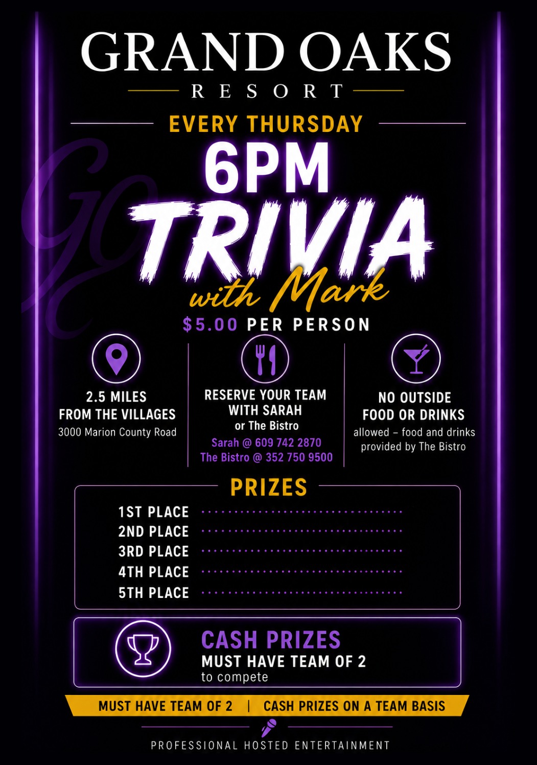 Trivia night near The Villages, Florida