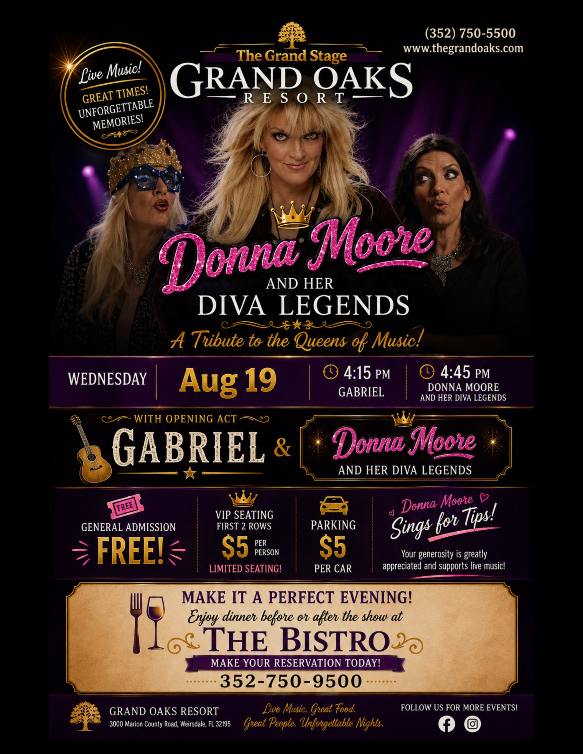 Free music concert near The Villages, Florida